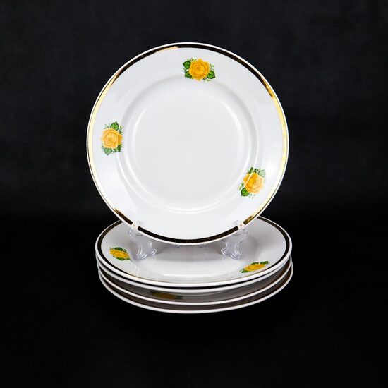 Aija-2 salātu šķīvji ar dzeltenu rozi