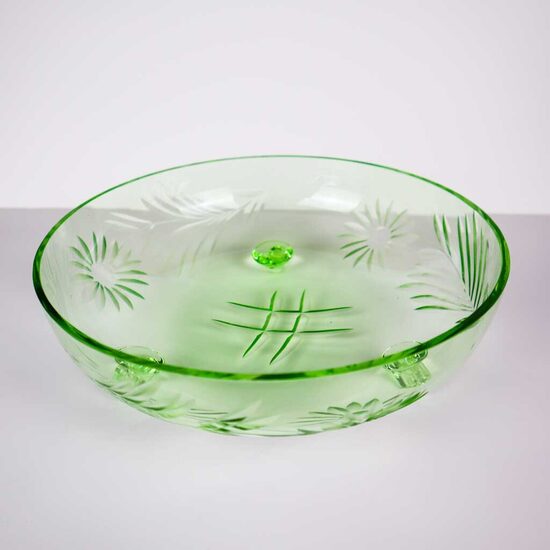 Iļģuciema saldumu/augļu trauks zaļš uz 3 kājiņām