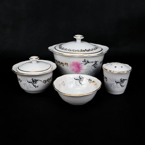 Krejuma un garšvielu trauciņu komplekts Oktobris ar violeto krizantēmu