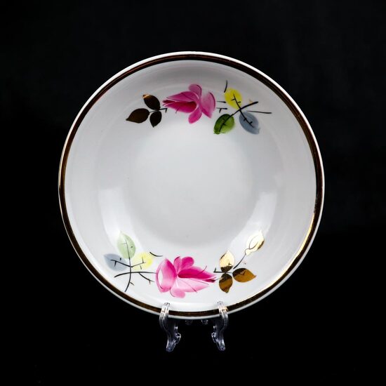 Cepumu bļoda Servīze Rīga ar rozā rozi 60.gadi