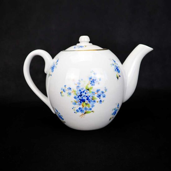 Bohemijas tējkanna ar neaizmirstulītēm