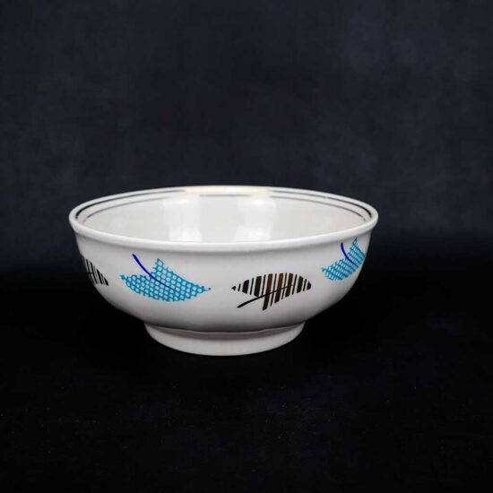 Rubensa cepumu bļoda ar zilu un zelta lapiņu