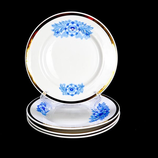 Aija-2 salātu šķīvji ar zilu puķi