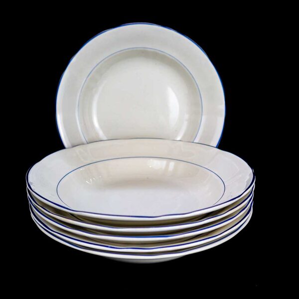 RKF zupas šķīvji ar zilu maliņu Kuzņecova forma